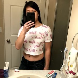 "baby bye bitch" crop top 💞💁‍♀️